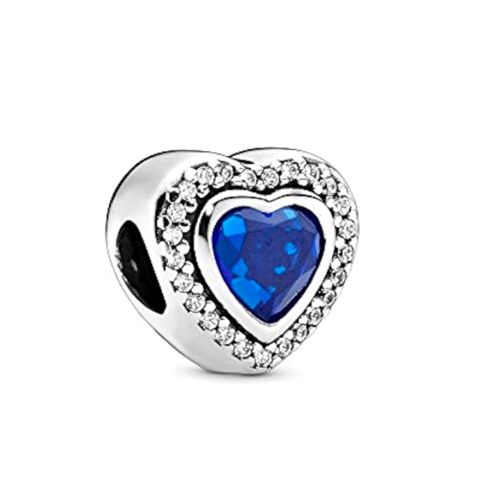 BLUE HEART CHARM FOR PANDORA BRACELETS & MOST OTHERS